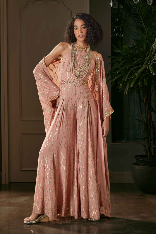 Rose Pink Jumpsuit & Cape