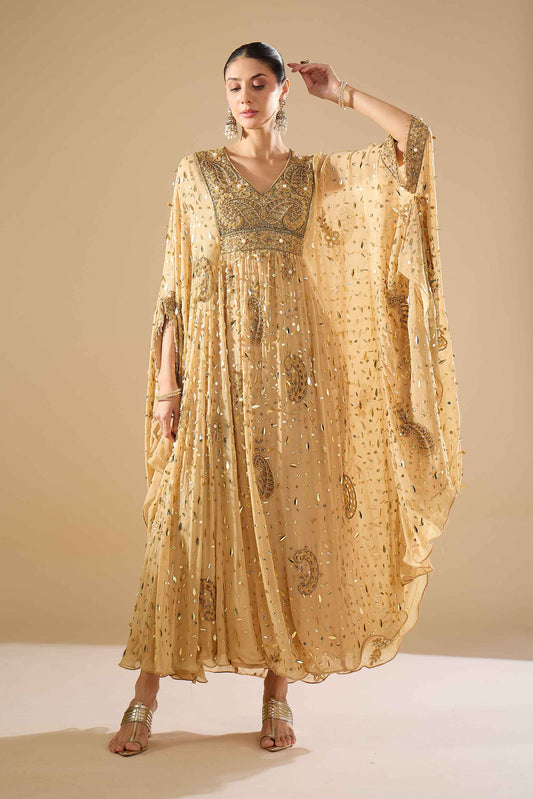 Gold Georgette Kaftan