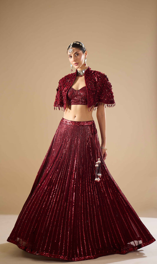 Maroon Lehenga Set