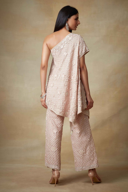 Pink One-Shoulder Top & Pants