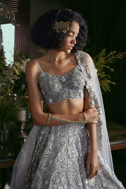 Silver Lehenga Set