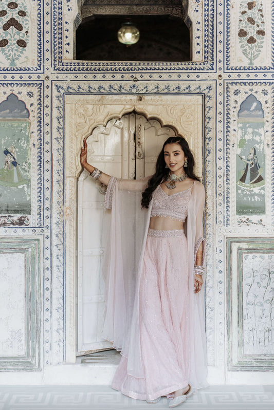 Bralette, Wide Leg Pants & Cape