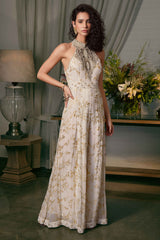 Ivory Foil Printed Jumpsuit