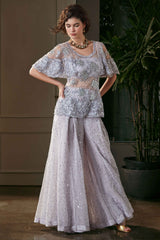 Lavender Top & Wide Leg Pants