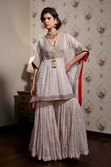 Ivory Kaftan & Gharara Set