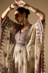 Silver Tissue Kaftan Set