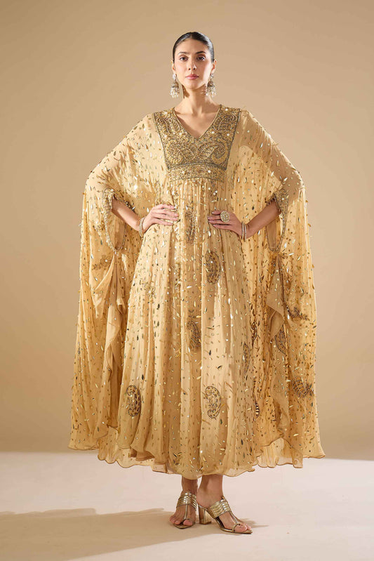 Gold Georgette Kaftan