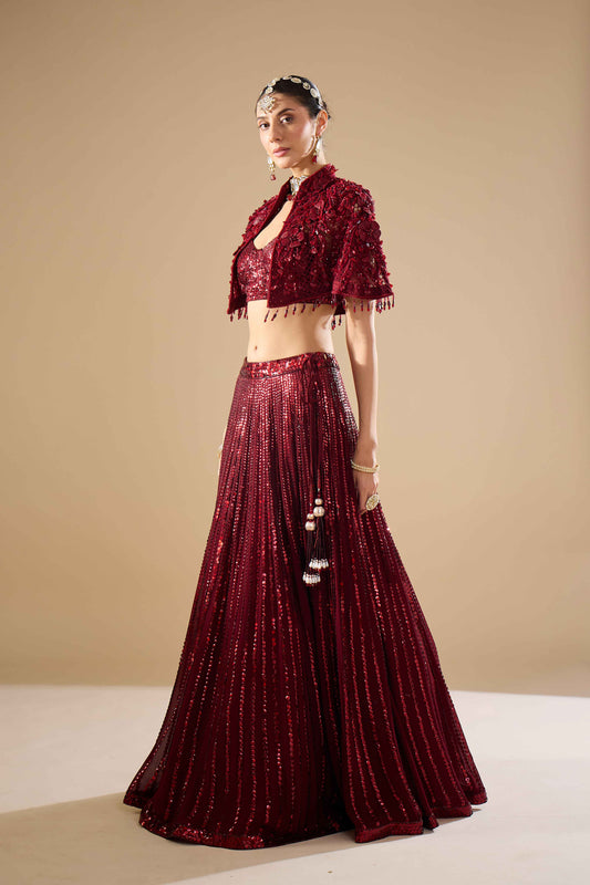 Maroon Lehenga Set