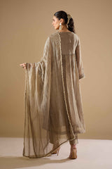 Charcoal Tissue Anarkali Set