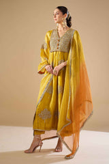 Yellow Tissue Shirt Set