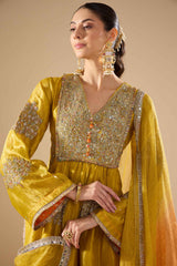 Yellow Tissue Shirt Set
