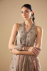 Grey Tissue Halter Shirt Set