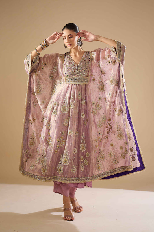 Lavender Tissue Kaftan Set