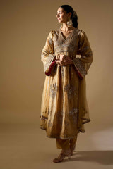 Gold Tissue Straight Shirt Set