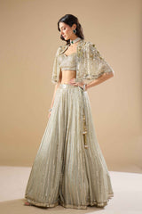 Sage Green Georgette Lehenga Set