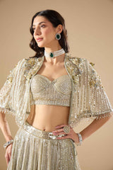 Sage Green Georgette Lehenga Set