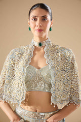 Powder Blue Georgette Lehenga Set