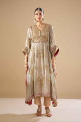 Silver Tissue Kaftan Set