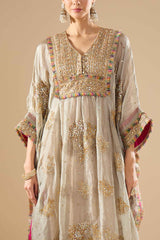 Silver Tissue Kaftan Set