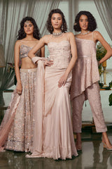 Pink Corset Saree