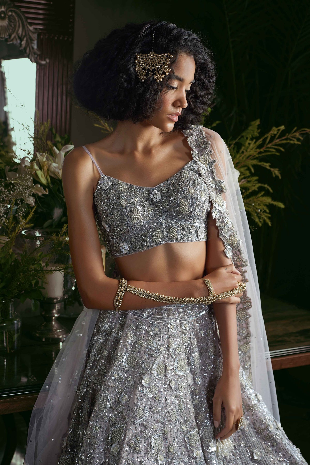 Silver Lehenga Set