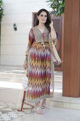 Multi-Coloured Ikat Kurta Set