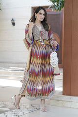 Multi-Coloured Ikat Kurta Set