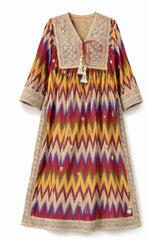 Multi-Coloured Ikat Kurta Set